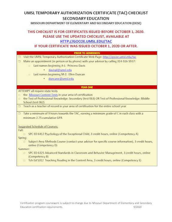 Click here for application instructions and a program schedule of courses for approvals pre Oct 1, 2020
